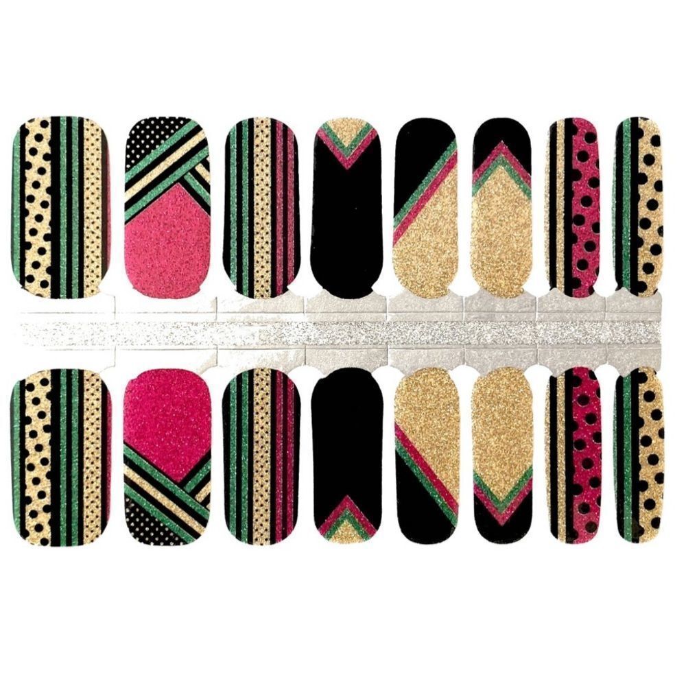 NWT Nails Mailed Stick on Manicure - Bold Glitter